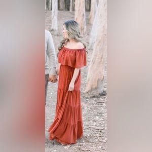 BALTIC BORN Swiss dot maxi in rust